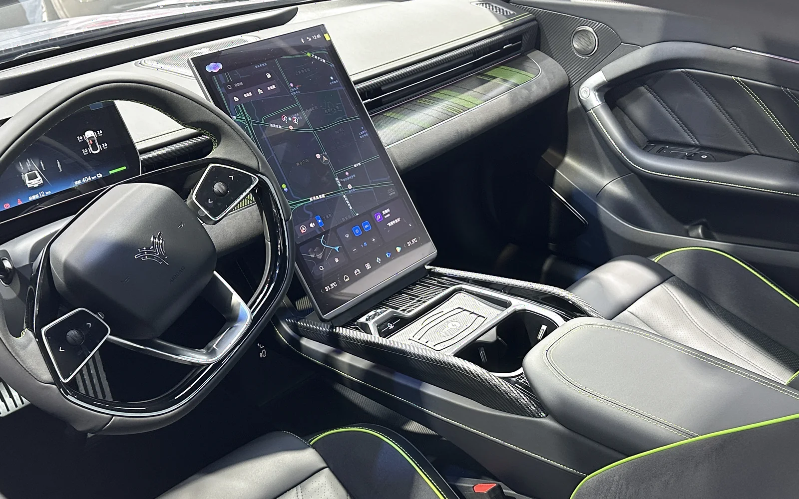 Instrument cluster and centre display in a NETA GT smart cockpit